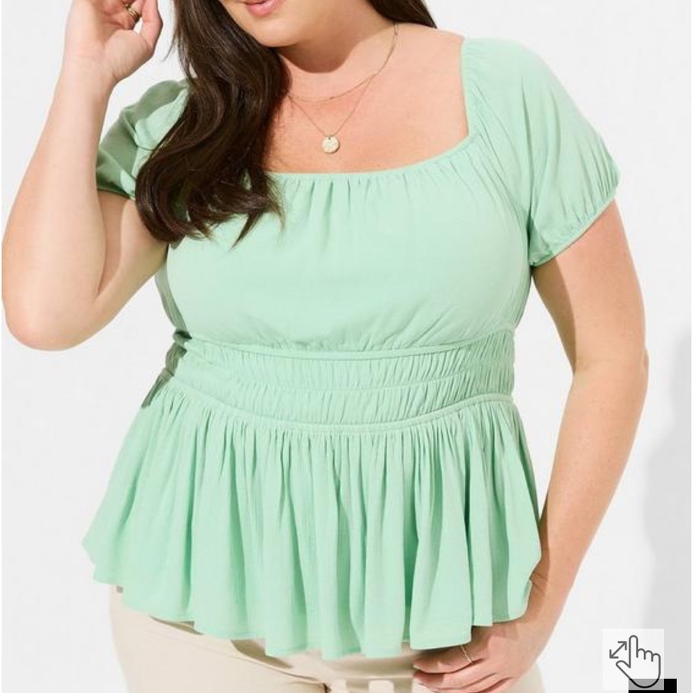 Torrid Crinkle Gauze Cris Cross Back Top